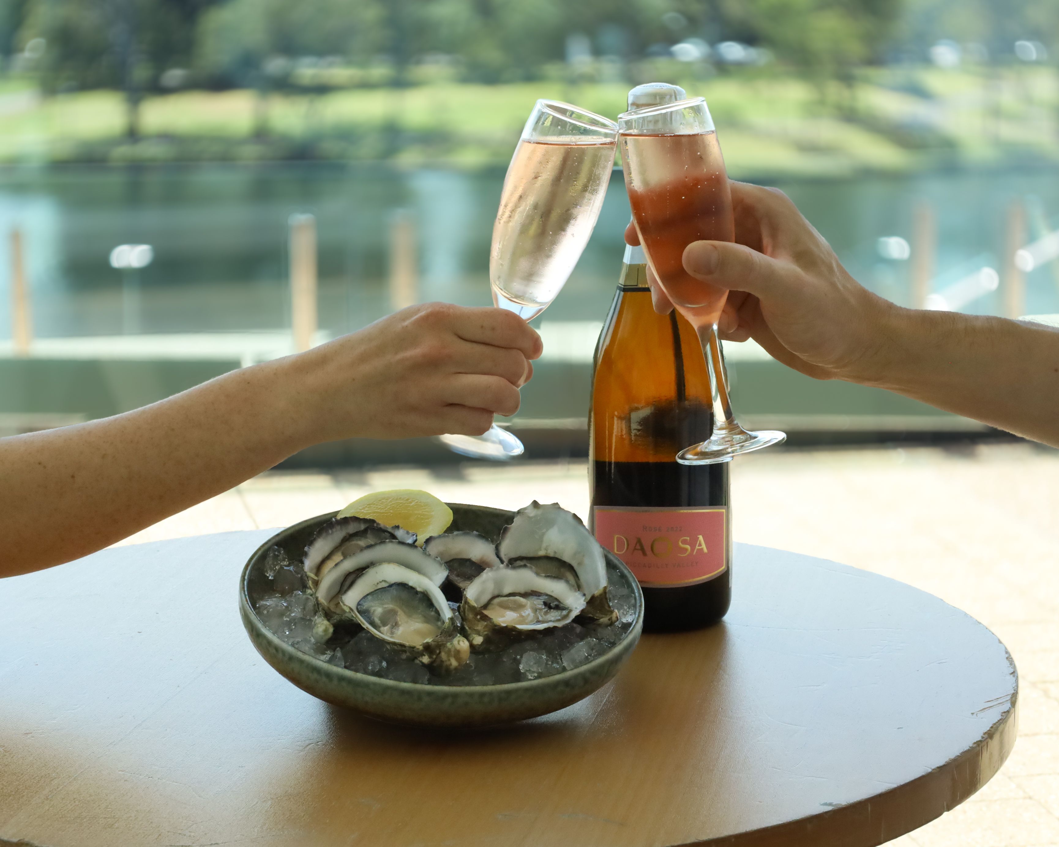 Oysters and wine